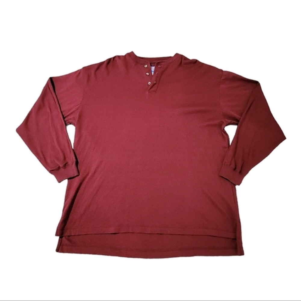 Men's Pendleton Half Button‎ Long Sleeve Burgundy Shirt Made in USA